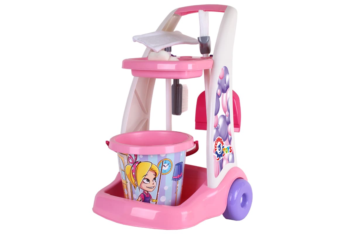 Ігровий набір для прибирання ТехноК 6429 на візочку, 17 предметів